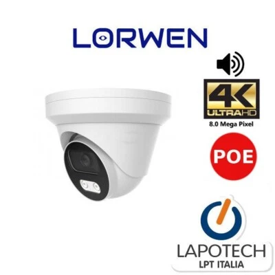 Lorwen IP Camera DL14SR8LPMA POE AUDIO 8 Mpx 8Mpx MICRO SD TELECAMERA SONY SMART - Immagine 1 di 4