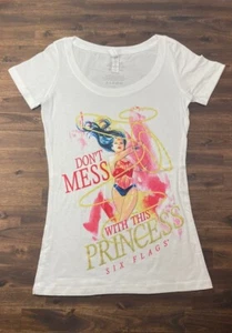 (Mujeres S) MUJER MARAVILLA Brillo Princesa Cuello en V Camiseta DC Color Agua Nueva Sin Etiquetas - Imagen 1 de 5