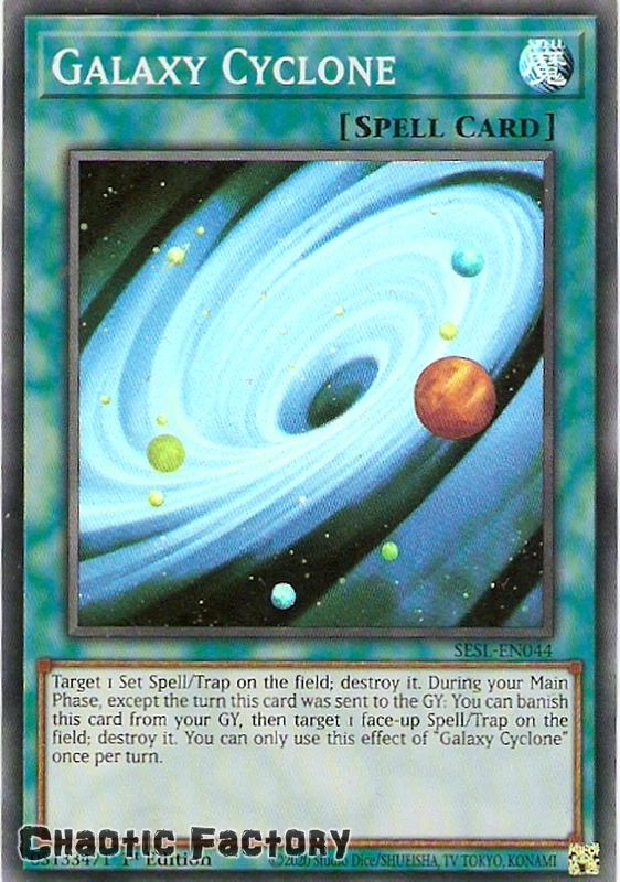 YUGIOH SESL-EN044 Galaxy Cyclone Super Rare 1st Edition NM - Image 1 of 1