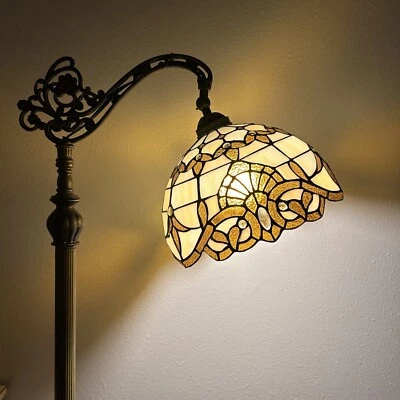 Tiffany Style Floor Lamp Gold Stained Glass  Baroque Style Gooseneck Adjustable - Image 1 of 4
