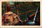 Carte postale vintage Moonshine Still 80 gallons Heart Of Mountains