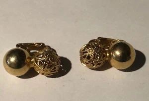 Vintage Gold tone clip on earrings - Picture 1 of 4