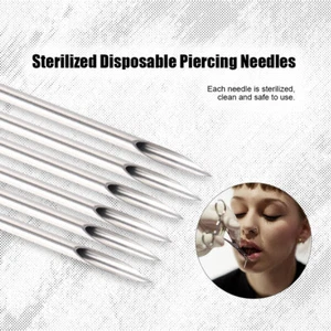 100pcs Sterilized Piercing Needles For Nose Ear Lip Piercing - Picture 1 of 9