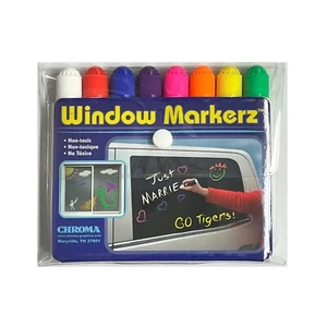 NUEVO PAQUETE DE 8 PIEZAS COLOR CROMA MARCADOR DE VENTANA PARA GRADUACIONES, MATRIMONIOS, DIBUJOS - Imagen 1 de 1