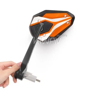 KiWAV ViperII Bar End Mirrors Orange 7/8", 1", 1-1/4" Hollow Bar for Suzuki - Picture 1 of 9