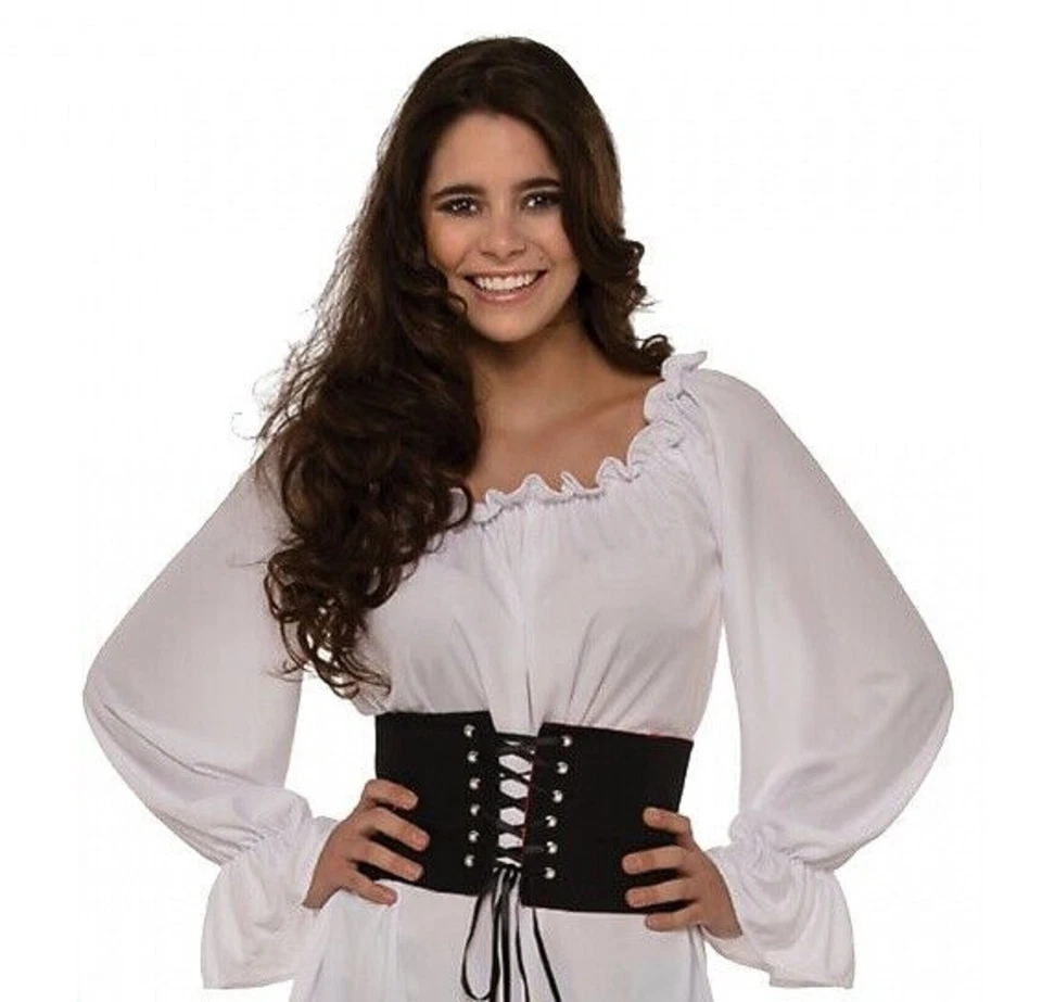 Adult White Renaissance Costume Blouse long sleeve medieval theatrical stage - Image 1 of 4