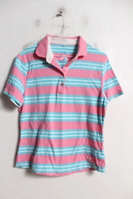 Jack Murphy Womens Striped Polo Shirt Top Pink - Size 12 (M1) - Image 1 of 3