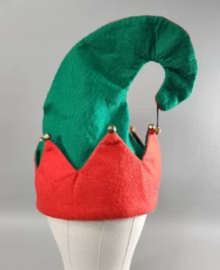 Elf Red/Green Hat w/Bells - Holiday Christmas Costume/Party Festivities - Picture 1 of 8