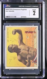1910 Champion Pugilists (T219) Joe Jeanette - Honest Long Cut - CGC 2 Good - Picture 1 of 2
