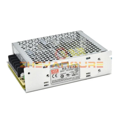 1PCS NEW Mean Well RS-75-15 AC to DC Power Supply Single Output 15V 5Amp 75W - Image 1 of 3
