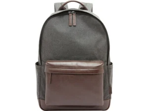 Fossil Buckner Rucksack Backpack mit Laptopfach Nylon Leder grau braun schwarz - Bild 1 von 1
