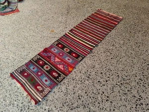 1.8x7 ft ANTIQUE RUNNER RUG WOOL HAND-KNOTTED vintage handmade turkish runner - Picture 1 of 14