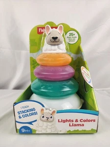 NEW Fisher Price LINKIMALS teach lights & colors LLAMA musical stacking TOY - Picture 1 of 2