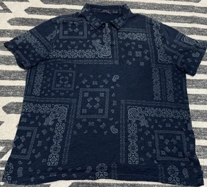 Polo Ralph Lauren Polo Shirt Uomo 2XL Paisley Bandana Patchwork Blu - Foto 1 di 11