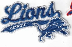 Detroit Lions Script Team Logo NFL Embroidered 4in Iron / Sew-On Patch - Picture 1 of 2