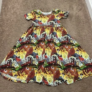 Cozco Disney Inspired Girls Dress Size 7/8 Fit And Flare Short Sleeve - Picture 1 of 6