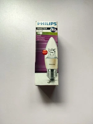 PHILIPS MASTER LED CANDLE BULB ES E27 EDISON SCREW, 6W=40W, WARM, *DIMTONE* - Image 1 of 4