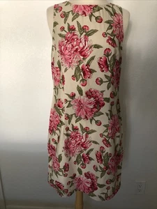 Abito donna vintage sbiadito gloria 8/10 M rosa e verde floreale 100% cotone Y2k - Foto 1 di 24