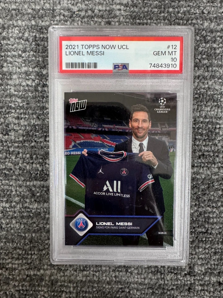 2021 TOPPS NOW UCL Lionel Messi #12 Paris Saint Germain PSG PSA 10 - Image 1 of 1