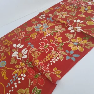 Garden Whirl #B 14x67 LONG Vintage Silk Chirimen Japanese Kimono Fabric CJ47 - Picture 1 of 7
