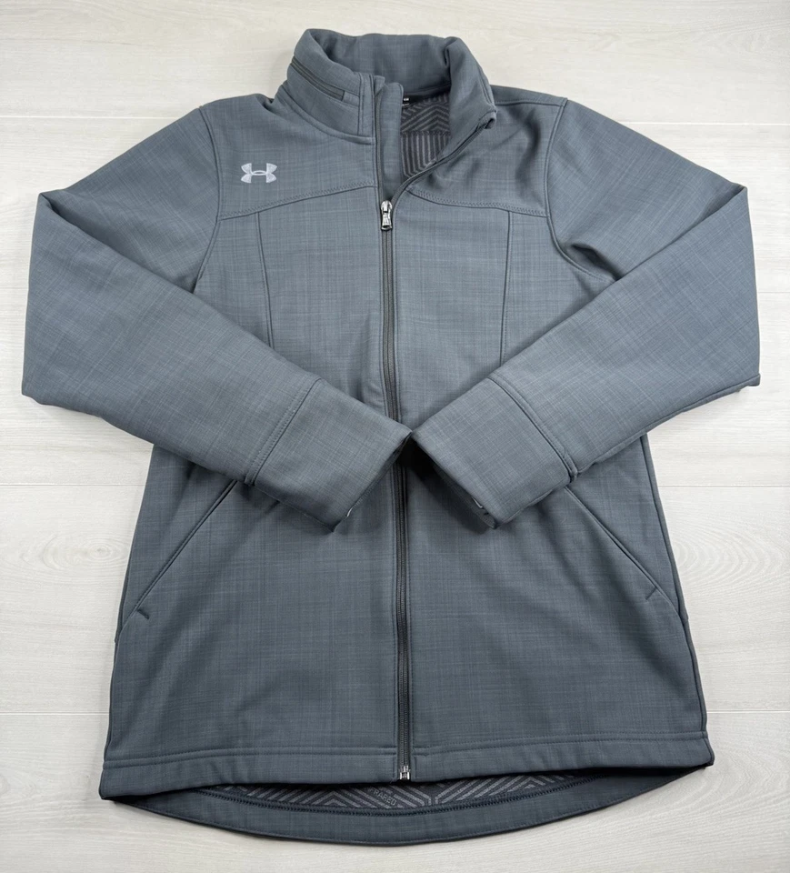 Chaqueta Under Armour Gris Soft Shell Cold Gear Suelta Infrarrojo Mujer Pequeña ¡COMO NUEVA! Foto 1 de 4