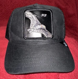 Goorin Bros. Deep Black Suede Bat Fly Trucker SnapBack Hat - Picture 1 of 2