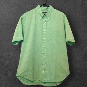 Gitman Bros Vintage Seersucker Shirt Short Sleeve Green XL - Picture 1 of 5
