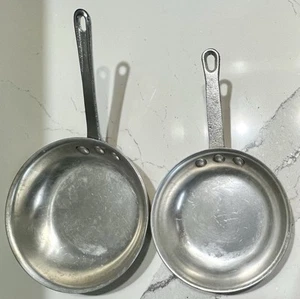 x2 Eagleware 8" & 7" Skillet Frying Pan NSF Commercial Natural Aluminum EUC - Picture 1 of 10