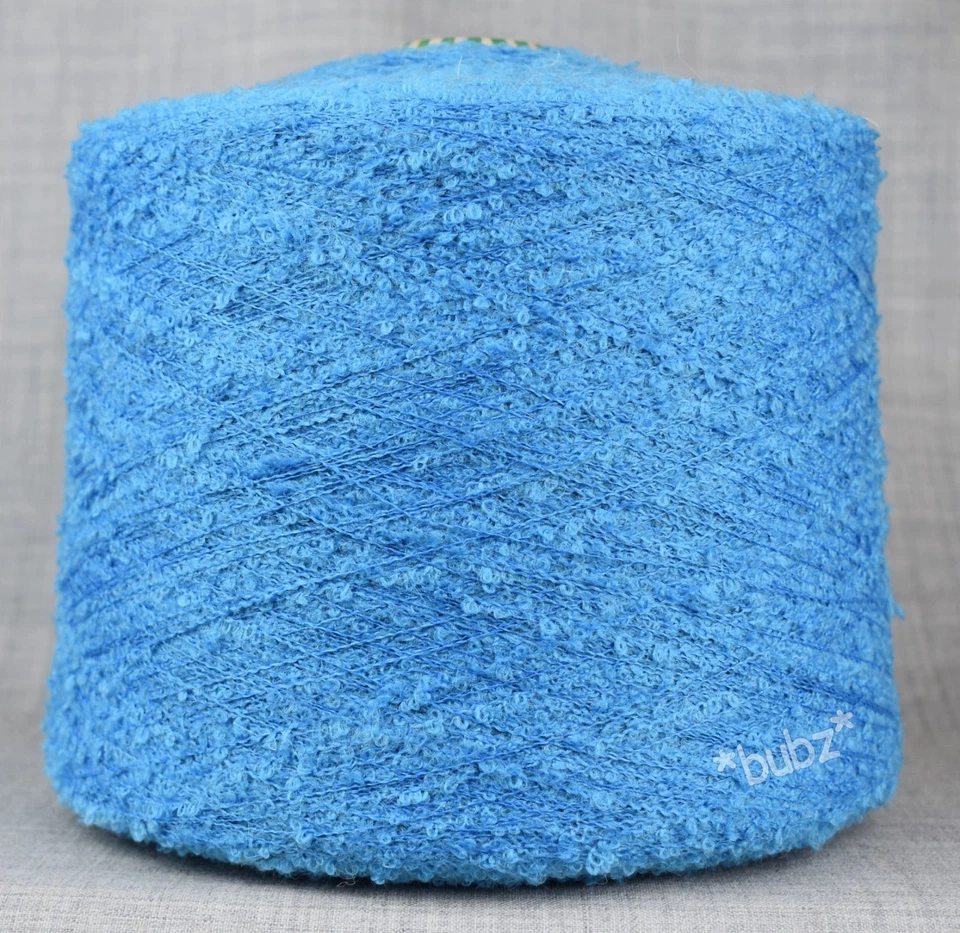 UNSUAL SOFT MOHAIR LOOP YARN AQUA BLUE  * HUGE  1 KG CONE * POODLE KNITTING WOOL - Image 1 of 1