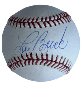 Lou Brock HOF Autographed/Signed Rawlings Baseball Cardinals PSA/DNA - Picture 1 of 3