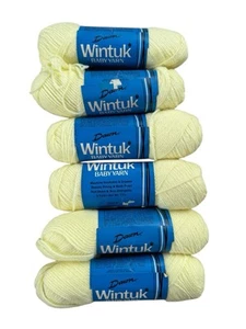 Wintuk Dawn Baby Garn Menge 6 Vintage 1 Oz Knäuel 3-fädig Buttercup - Bild 1 von 2