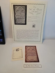 The Examplarery Collection M L Davol Counted Cross Stitch SAMPLER Leaflet - Picture 1 of 5