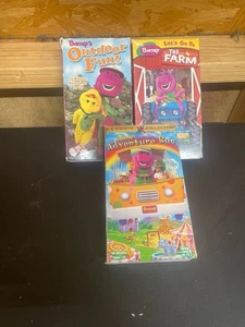 Barney - Barneys Adventure Bus,Outdoor Fun,The Farm (VHS, 1997) - Picture 1 of 1