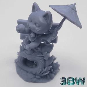 Chibi Turbo Granny Cat | Kit modelo de resina de 3 pulgadas | Escena de gato de la suerte Dandadan hágalo usted mismo - Imagen 1 de 7