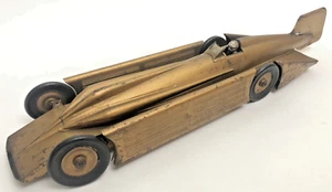 Antiker Kingsbury Toys goldener Pfeil gepresstes Metall Aufzieh Rennwagen Rennwagen - Bild 1 von 24