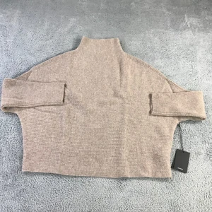 New Naadam Sweater Womens Medium Aries Funnel Neck Beige Merino Cashmere - Picture 1 of 11