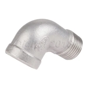 304 Edelstahl 1/2 Zoll Buchse x 1/2 Zoll Stecker Straße Ellbogen Rohr Fitting Gewinde - Bild 1 von 10
