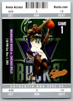 2003-04 FLEER AUTHENTIX DESMOND MASON MILWAUKEE BUCKS #22 - Image 1 of 2