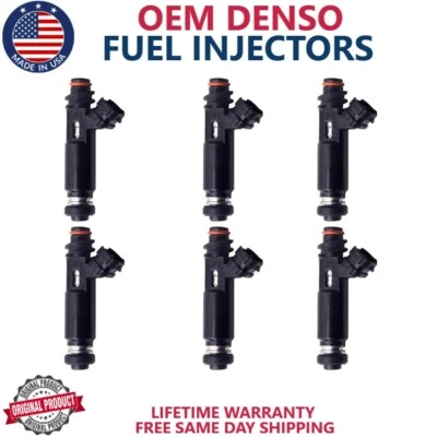 Juego (6) Inyector de Combustible Denso Fit 2003-2006 Mitsubishi Montero 3.8L V6 195500-4370 Foto 1 de 4