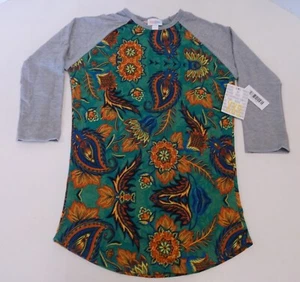 MANICHE XXS NUOVE CON ETICHETTE LULAROE RANDY arancione su verde 3/4 - Foto 1 di 8