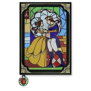 Disney Parks Beauty And The Beast Stained Glass Window Hardbook Journal Notebook