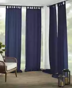 Elrene Matine Solid Indoor/Outdoor Tab Top 52" x 108" Curtain Panel Blue - Picture 1 of 3