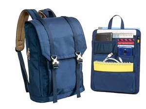 Backpack + Insert Organizer Set Smart Casual Bag Office College File Storage - Picture 1 of 48