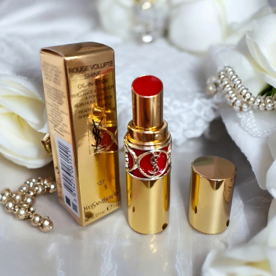 YVES SAINT LAURENT Lippenstift - Rouge Volupte Shine Nr. 127 Rouge Studio- Neu