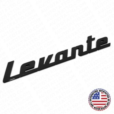 For Maserati Levante Liftgate Nameplate SUV Logo Emblem Badges Sport Gloss Black - Image 1 of 4