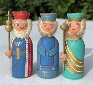 Vintage Anne Beate Design 3 Kings Wise Men Magi Nativity Denmark As-Is Handmade - Picture 1 of 9