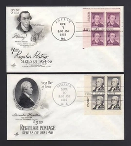 FDC: #1052 & 1053 $1.00 & $5.00 Hamilton - PLATE BLOCKS - Art Craft - UA - Picture 1 of 2