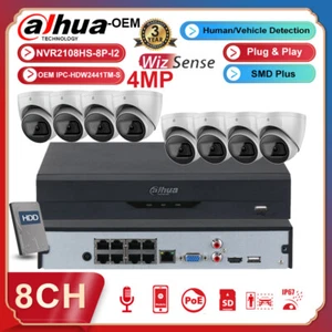 alhua 8ch 8POE CCTV System OEM 4MP IR IP Camera Wizsense MIC Outdoor 4K NVR Lot - Picture 1 of 26