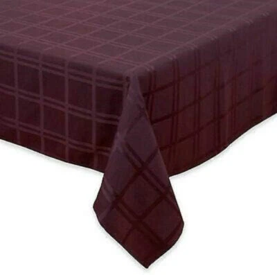 Origins Microfiber Tablecloth Oblong 52"x70" Seats 4-6 Spill Proof Eggplant New - Image 1 of 4