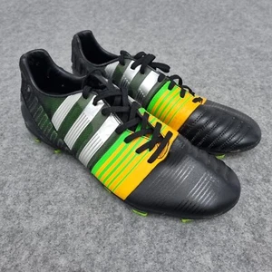 Adidas Football Boots Mens UK 9 NitroCharge 2.0 FG Black Green Soccer Cleats - Picture 1 of 14